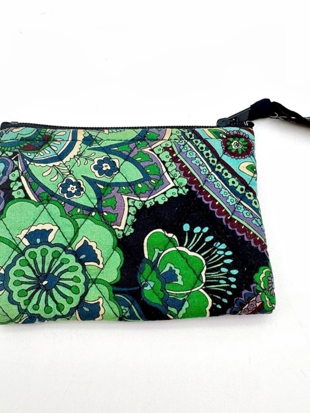 Vera Bradley Quilted Zip Pouch - Blue Rhapsody Pattern (Retired 2009) Boho Flora